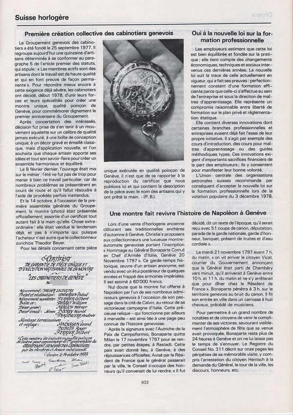 Historically Important Piece Unique Skeletonized Les Cabinotiers de Genève
