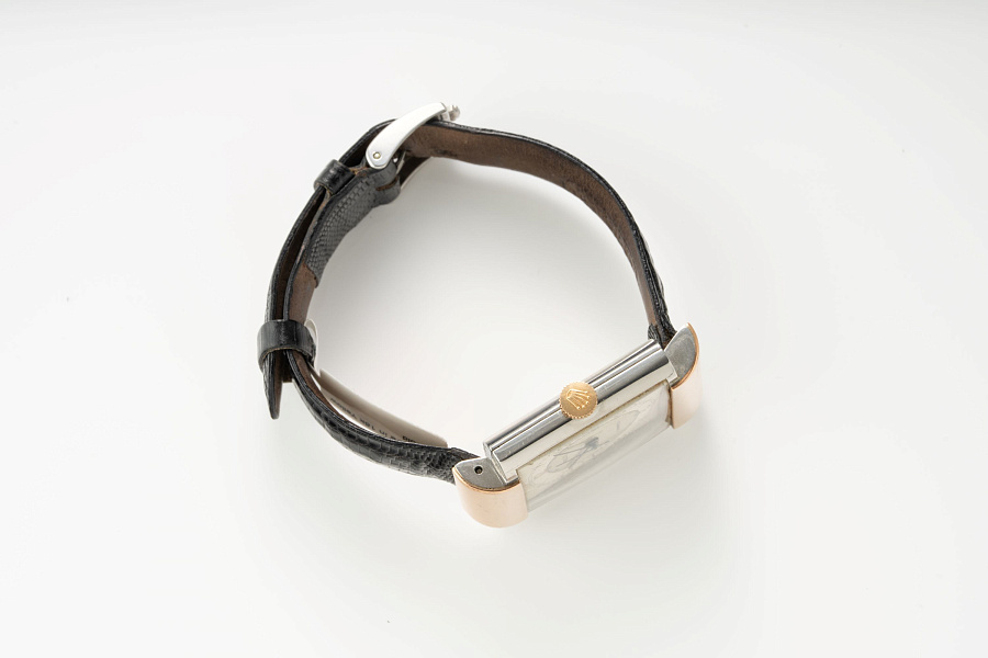 Rectangular Chronometer Ref. 4152 in Stainless Steel and Rose Gold