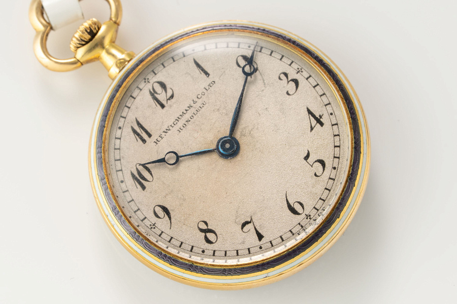 Miniature Pocket Watch with Enamel and Diamonds