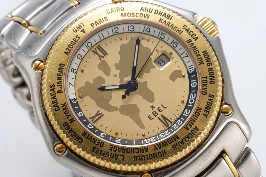 Voyager World Time Ref. 1124913 in Stainless Steel and 18k Yellow Gold