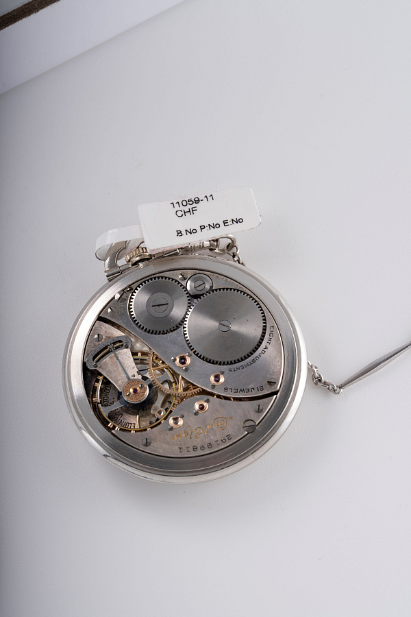 Pocket Watch with Pearls and Diamonds in Platinum
