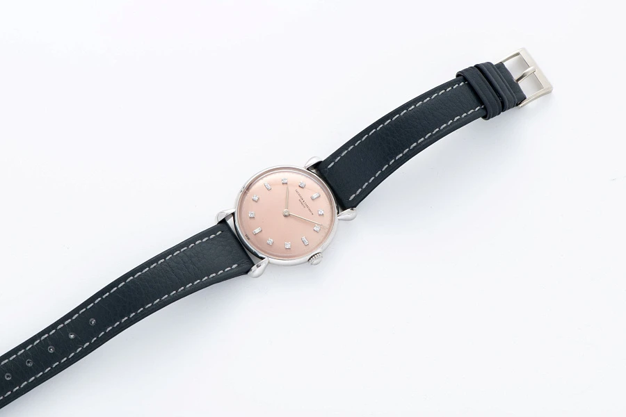 Platinum Watch with Diamond Salmon Dial