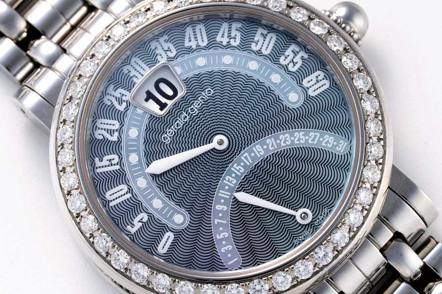 Retrograde Jumping Hour Ref. 3714 with Mother of Pearl Dial in Stainless Steel