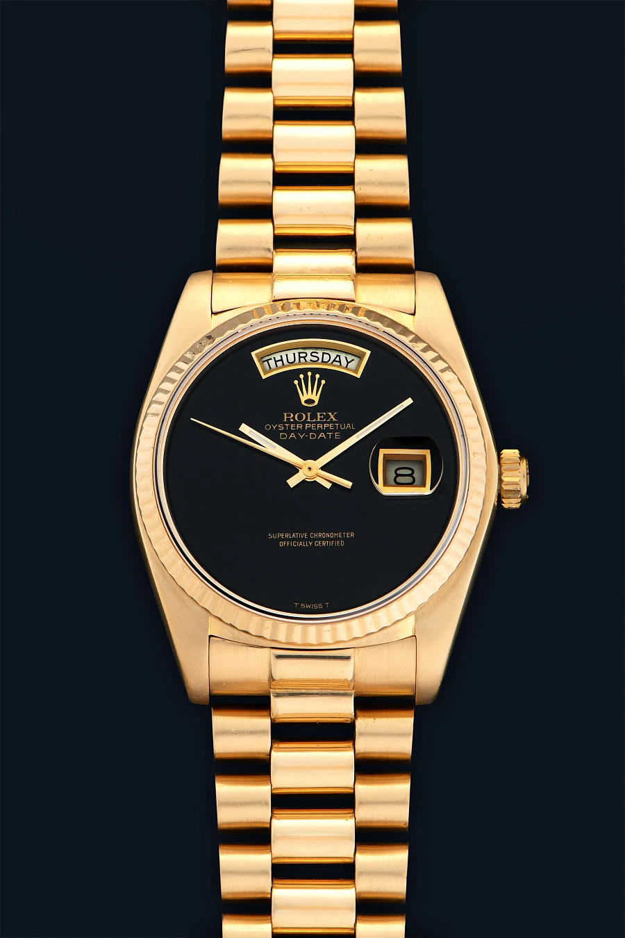 Day-Date Onyx Dial Ref. 18038 in 18k Yellow Gold