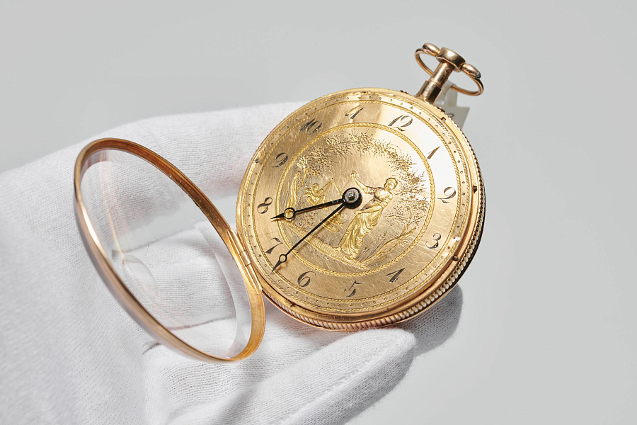 Open Face 1/4 Repeater Pocket Watch signed Breguet & Fils