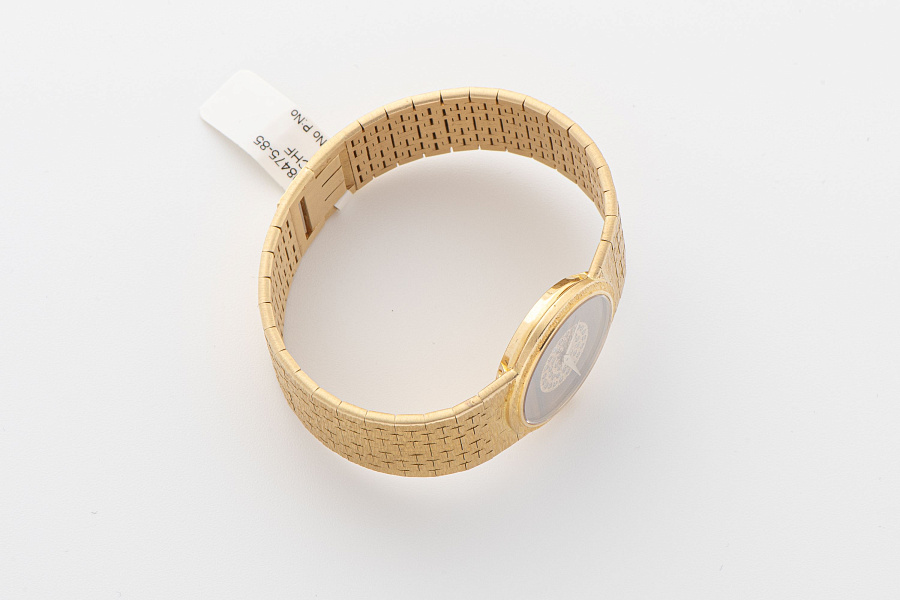 Tiger Eye and Diamond Dial Watch in 18k Yellow Gold 924A6