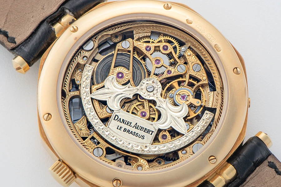 Lys Royal Gold Skeleton Ultra-thin Perpetual Calendar Piece Unique