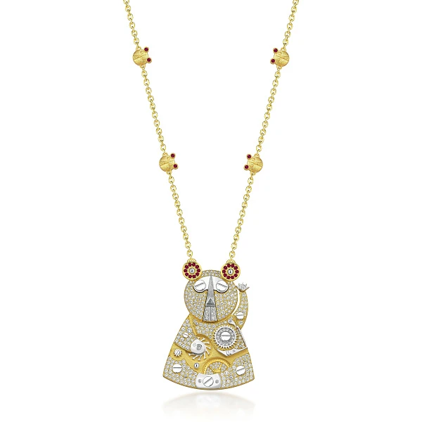Art Pendant Depicting a Character from "A Mad Horological Party" Painting by Konstantin Chaykin
