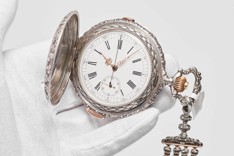 Hunter Case Pocket Watch 1/4 Repeater Chronograph