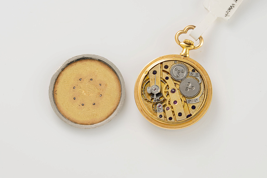 Miniature Pocket Watch with Enamel and Diamonds