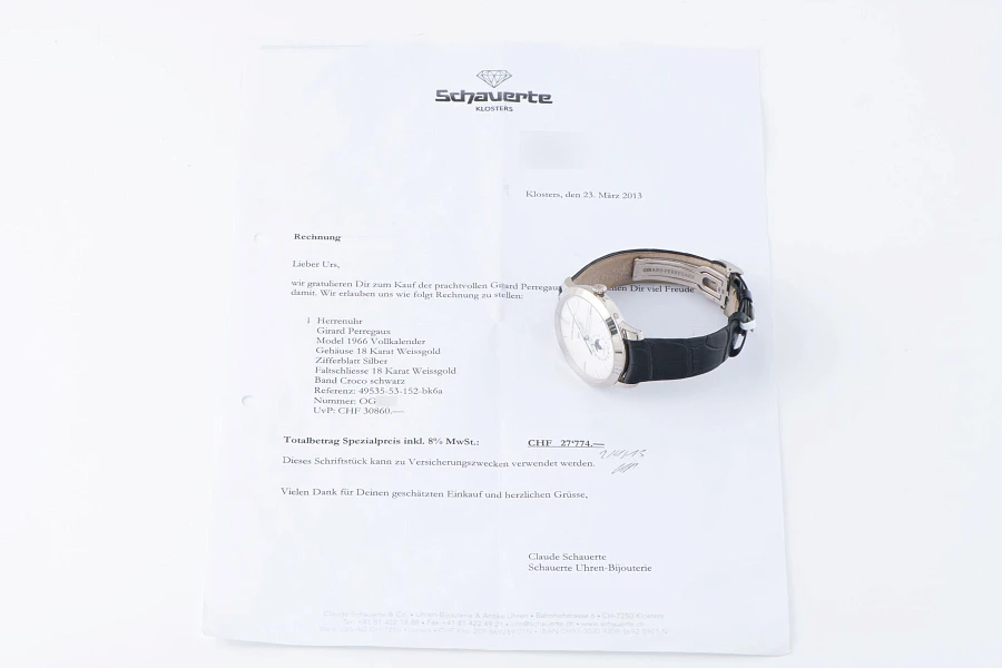 1966 Triple Calendar Ref. 49535 in 18k White Gold