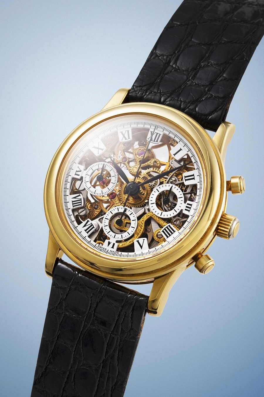 Louis Brandt Chronograph Skeleton in 18k Yellow Gold