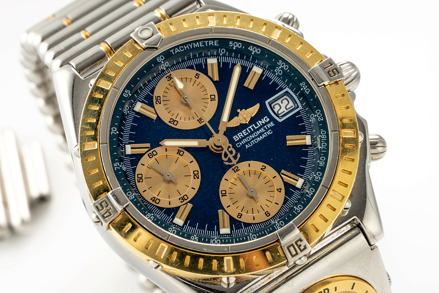 Chronomat Dual Time Ref. D13352 in Stainless Steel and 18k Yellow Gold