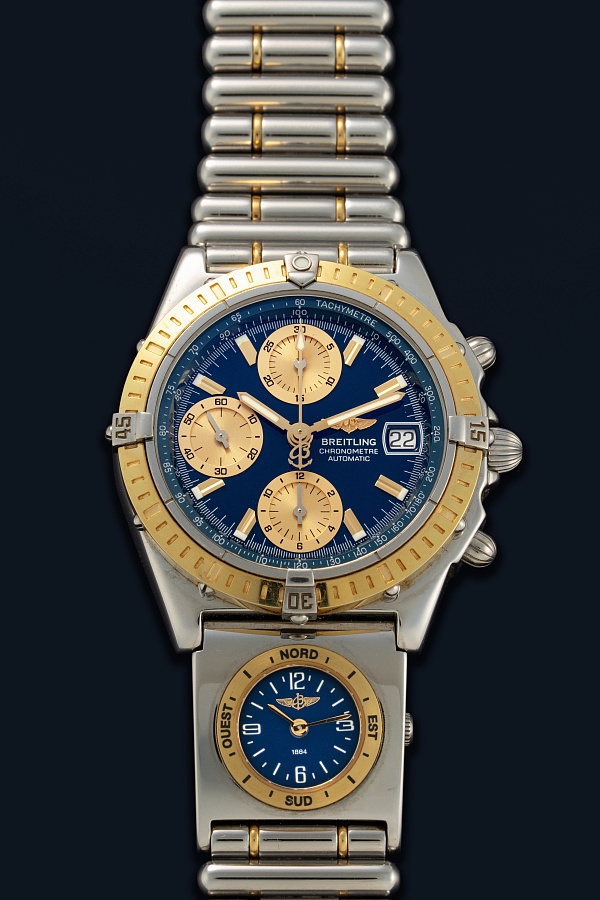 Chronomat Dual Time Ref. D13352 in Stainless Steel and 18k Yellow Gold
