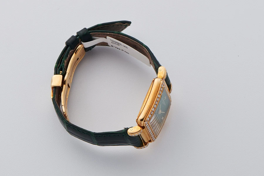 Green Stone Dial Ladies Watch in 18k Yellow Gold