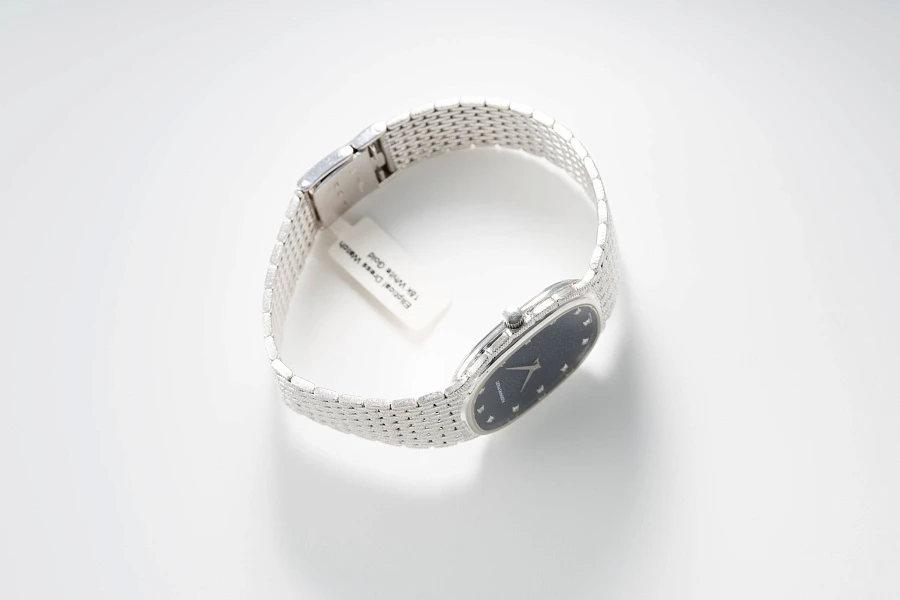 Elliptical Dress Watch in 18k White Gold