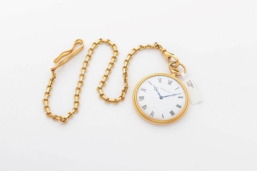 Enamel Dial Pocket Watch in 18k Yellow Gold