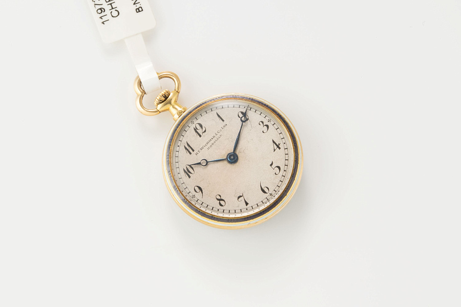 Miniature Pocket Watch with Enamel and Diamonds