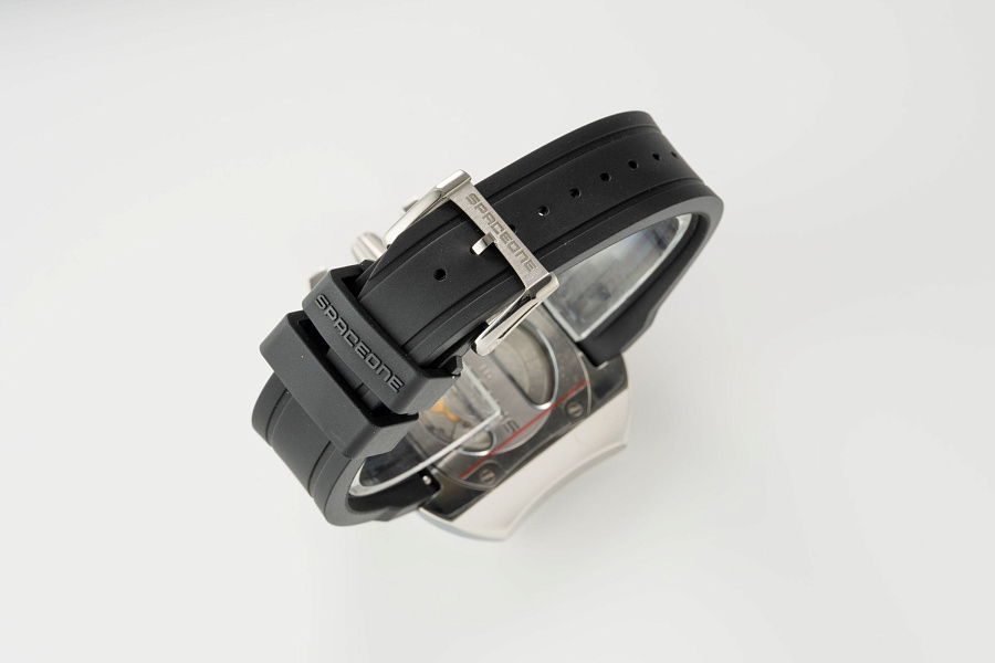 Jumping Hour in Stainless Steel