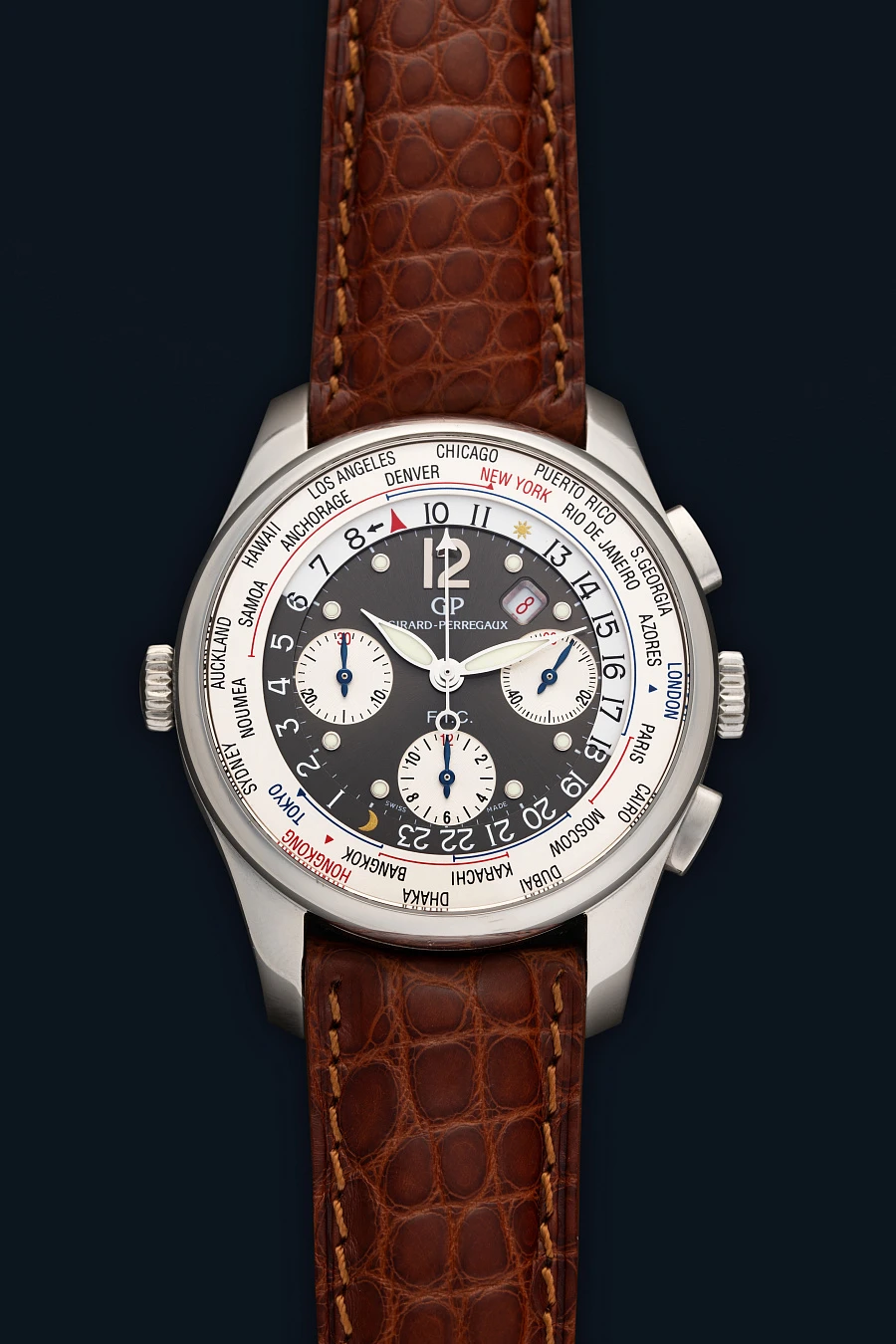 World Timer Chronograph Ref. 49805 in Stainless Steel
