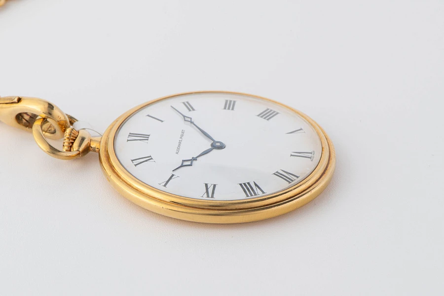 Enamel Dial Pocket Watch in 18k Yellow Gold
