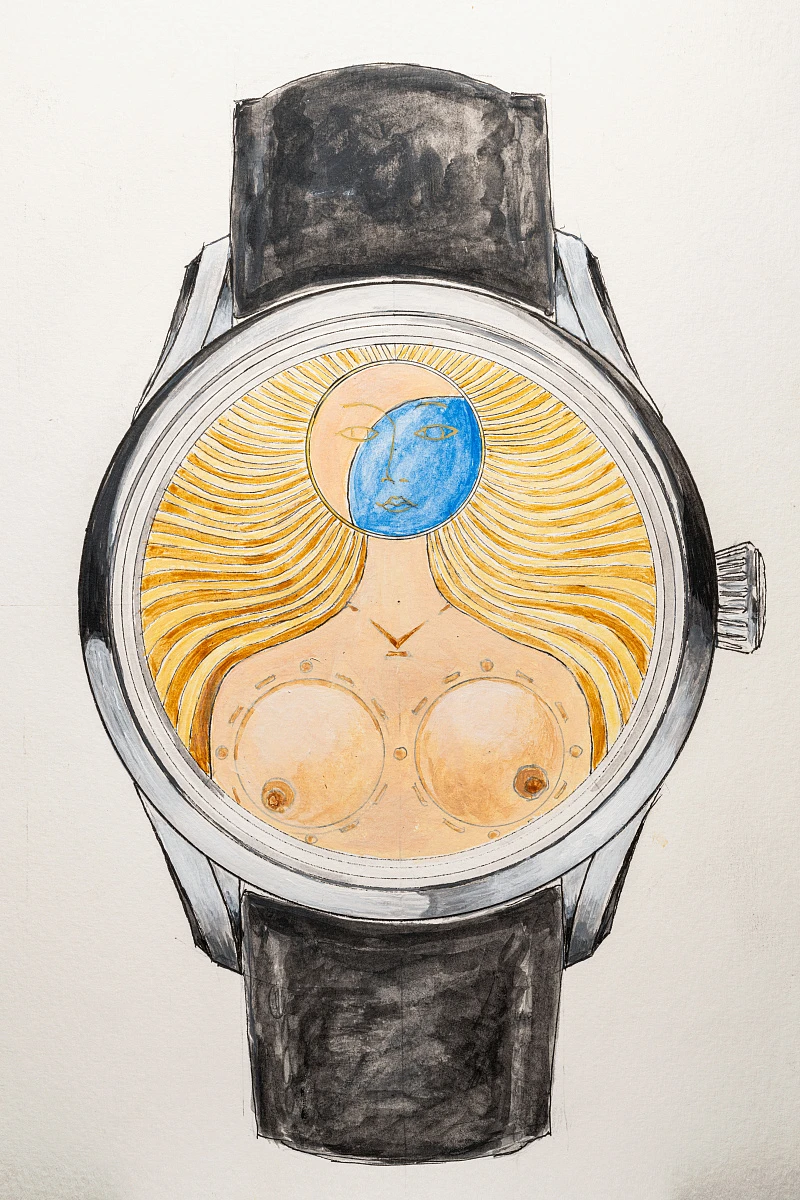Konstantin Chaykin An Original Sketch of the Venus Wristwatch