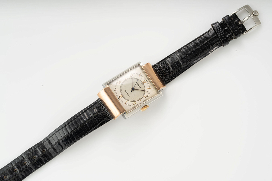Rectangular Chronometer Ref. 4152 in Stainless Steel and Rose Gold