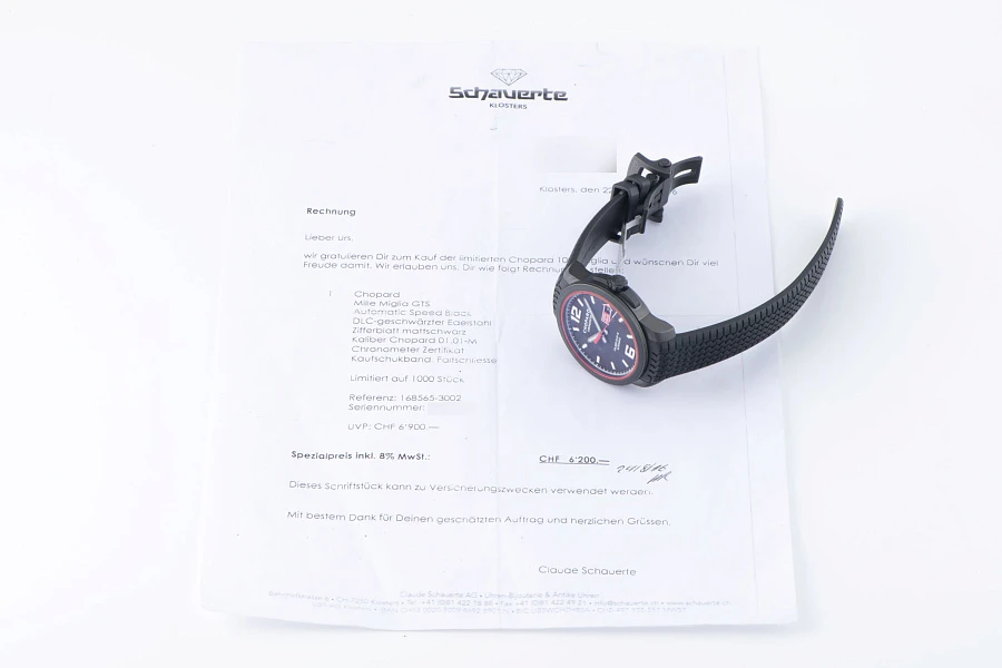 Mille Miglia GTS Black Edition Ref. 8565 in DLC-coated Stainless Steel