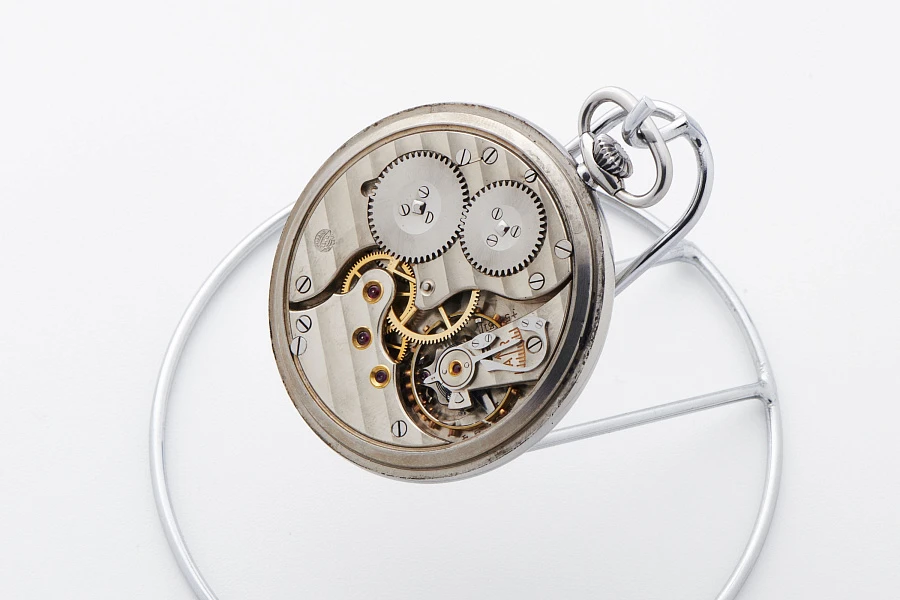 'Beyer' Double-Signed Calatrava Pocket Watch in Stainless Steel