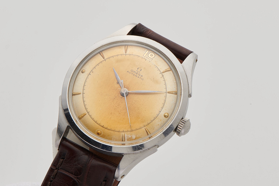 Bumper Automatic Steel Dress Watch with Patinated Dial