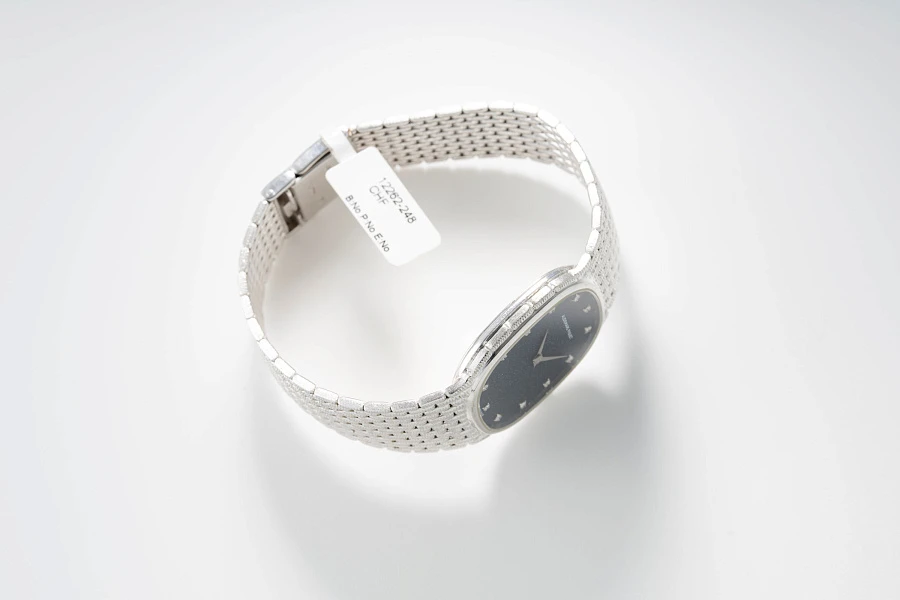 Elliptical Dress Watch in 18k White Gold