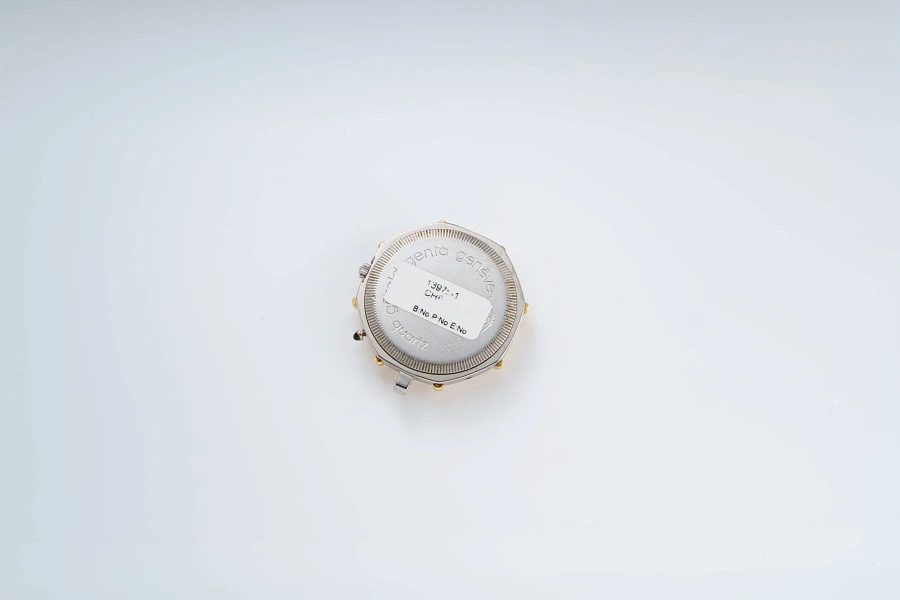 Customized Calendar Pendant Watch in Stainless Steel and 18k Yellow Gold