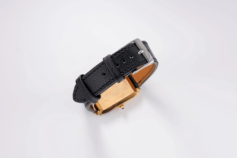 Angular Tank with Lapis Lazuli Dial in 14k Yellow Gold