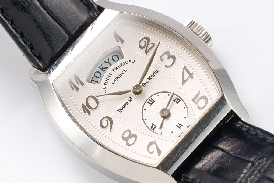 Hours of the World Tonneau in Stainless Steel