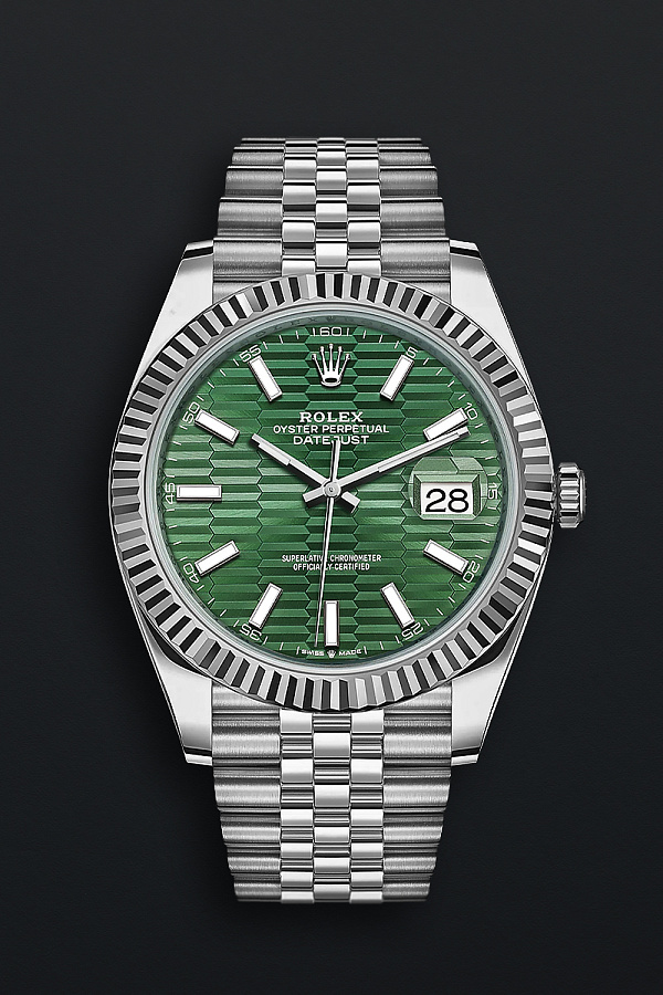 Datejust ‘White Rolesor’ 41mm 126334 Mint Green Fluted Motif