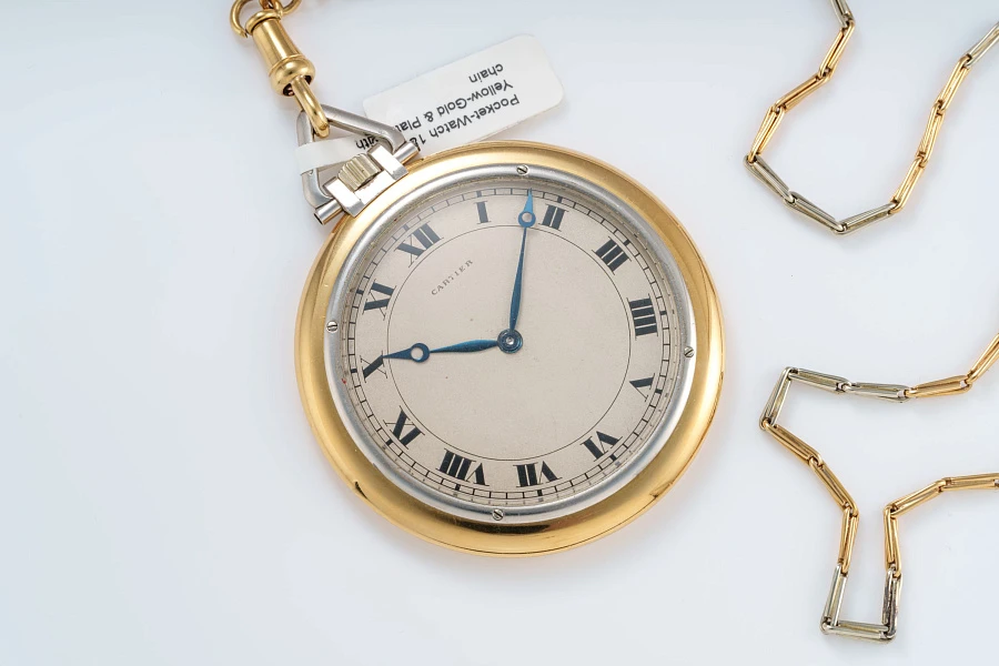 Pocket Watch in Platinum and 18k Yellow Gold