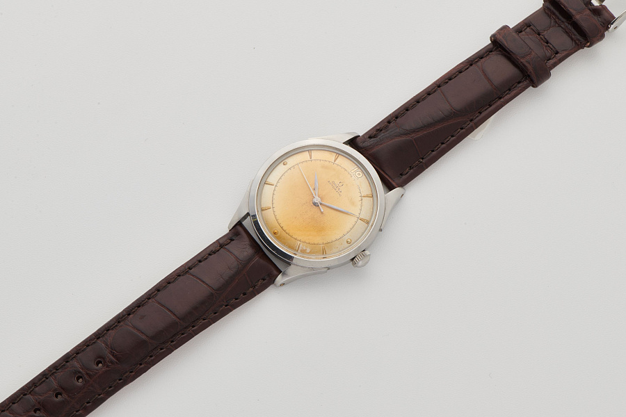 Bumper Automatic Steel Dress Watch with Patinated Dial