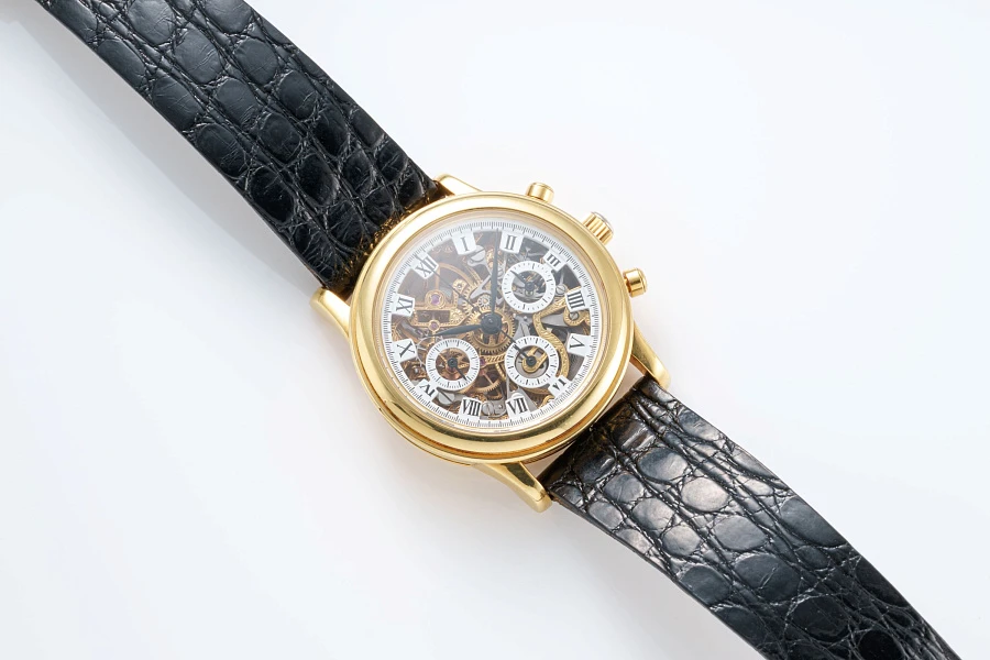 Louis Brandt Chronograph Skeleton in 18k Yellow Gold