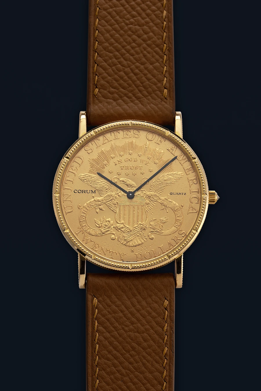 Quartz Coin Watch in 18k Yellow Gold