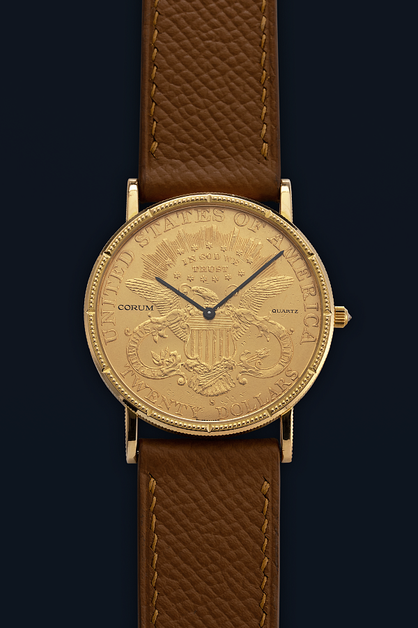 Quartz Coin Watch in 18k Yellow Gold