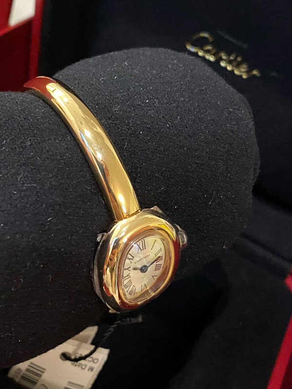 Baignoire Mini Model Size 17 Yellow Gold Bangle Bracelet