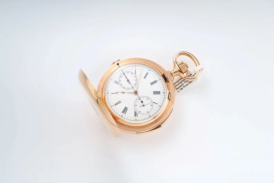 Monopusher Chronograph Minute Repeater Pocket Watch in 18k Rose Gold