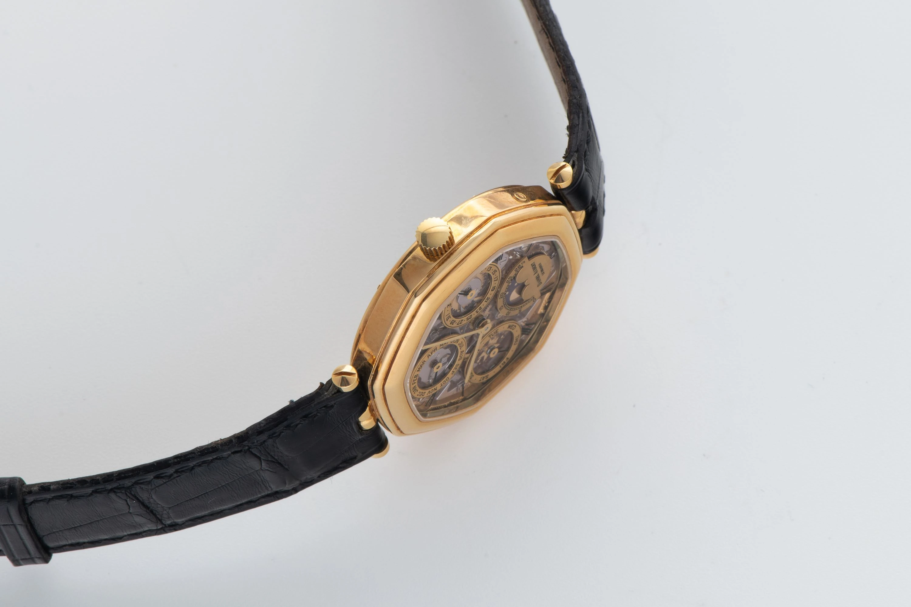 Lys Royal Gold Skeleton Ultra-thin Perpetual Calendar Piece Unique