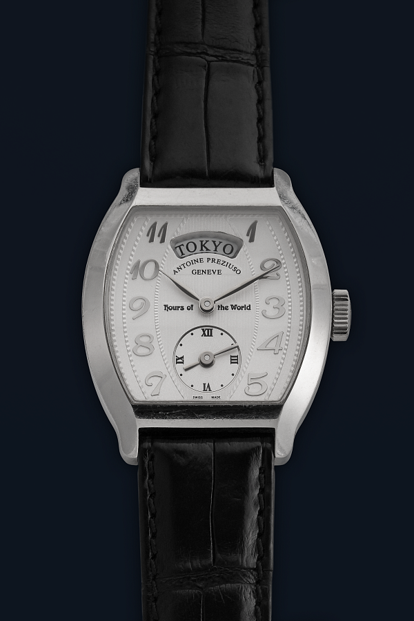Hours of the World Tonneau in Stainless Steel