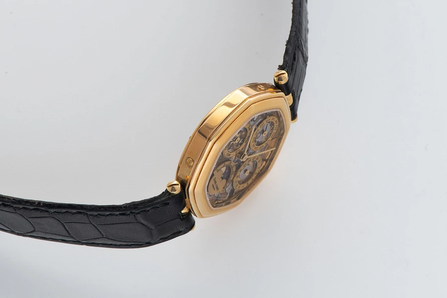 Lys Royal Gold Skeleton Ultra-thin Perpetual Calendar Piece Unique