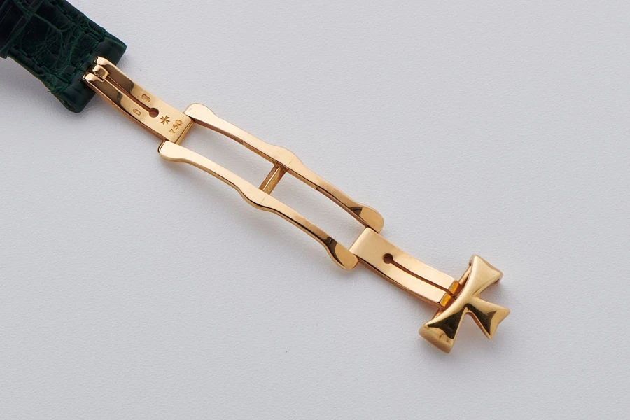 Green Stone Dial Ladies Watch in 18k Yellow Gold