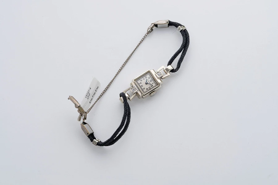 1920s Cocktail Watch in 14k White Gold with Diamonds