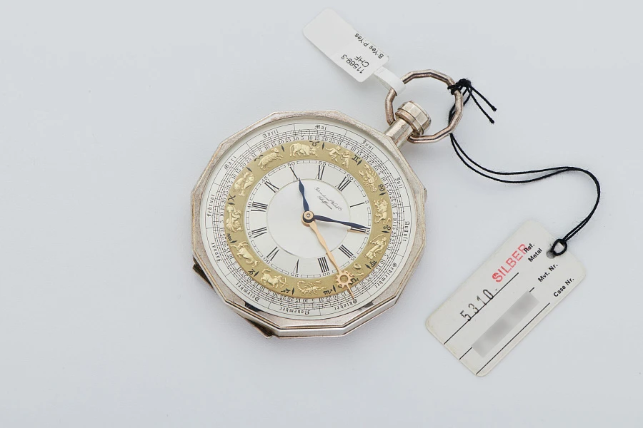 Zodiac Sign Pocket Watch Ref. 5310 in 925 Silver Full Set