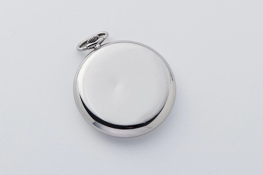 'Beyer' Double-Signed Calatrava Pocket Watch in Stainless Steel