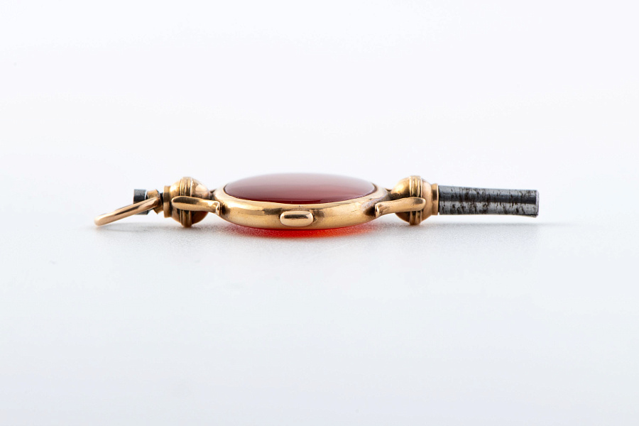 Pocket Watch Chain in 18k Yellow Gold with Key